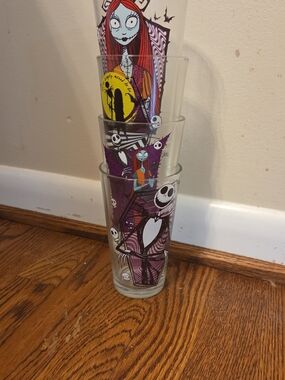 Nightmare Before Christmas Stackable Character Glasses - Purple & Black
